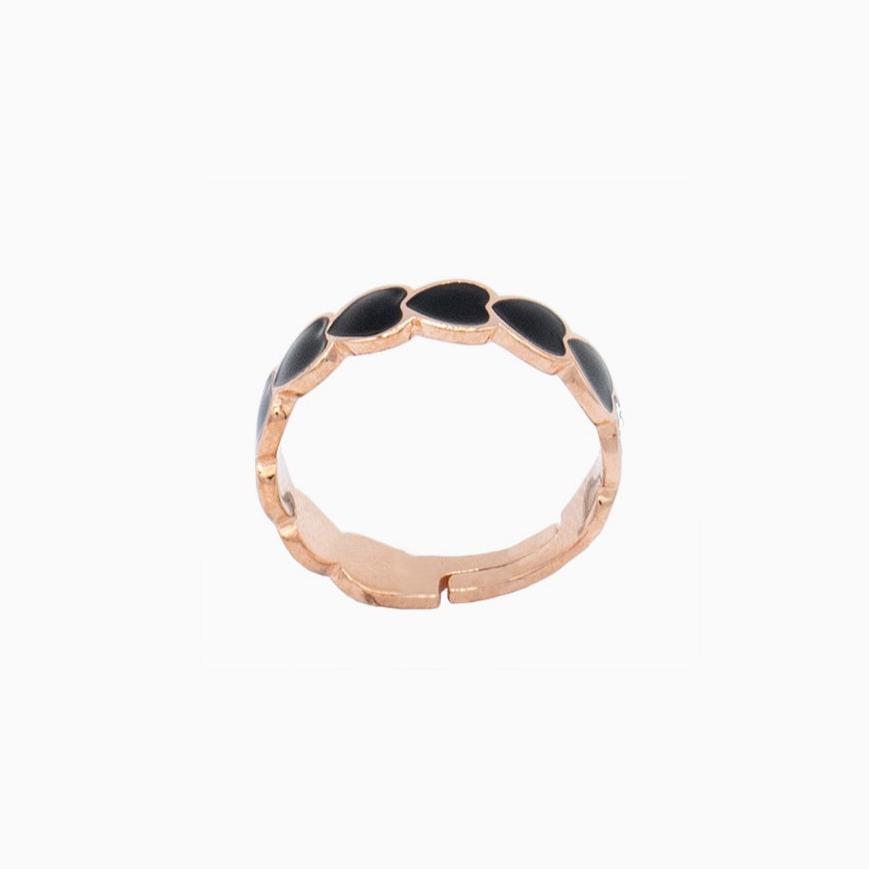 Anello Black Hearts or rose