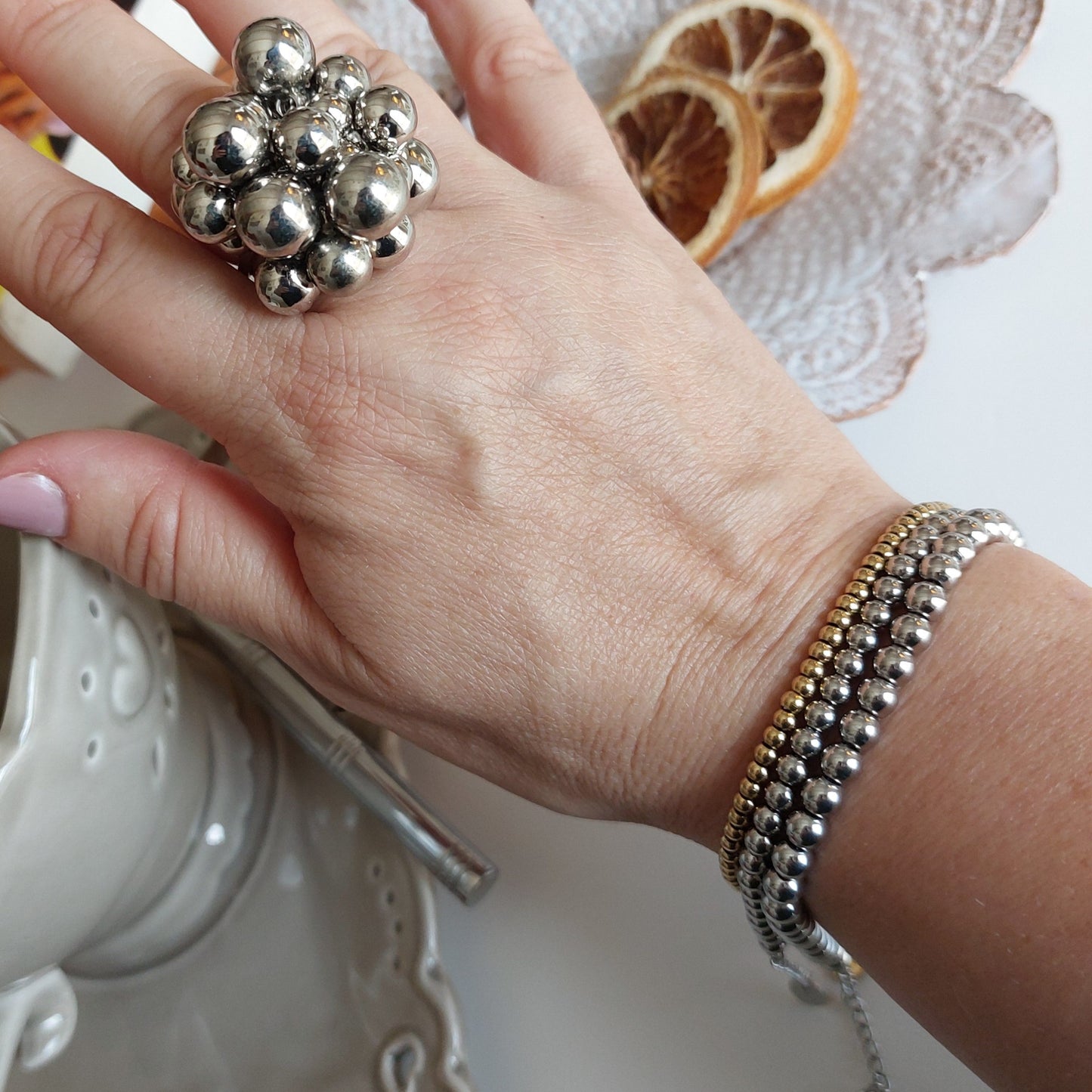 Bracciale Acciaio Palline