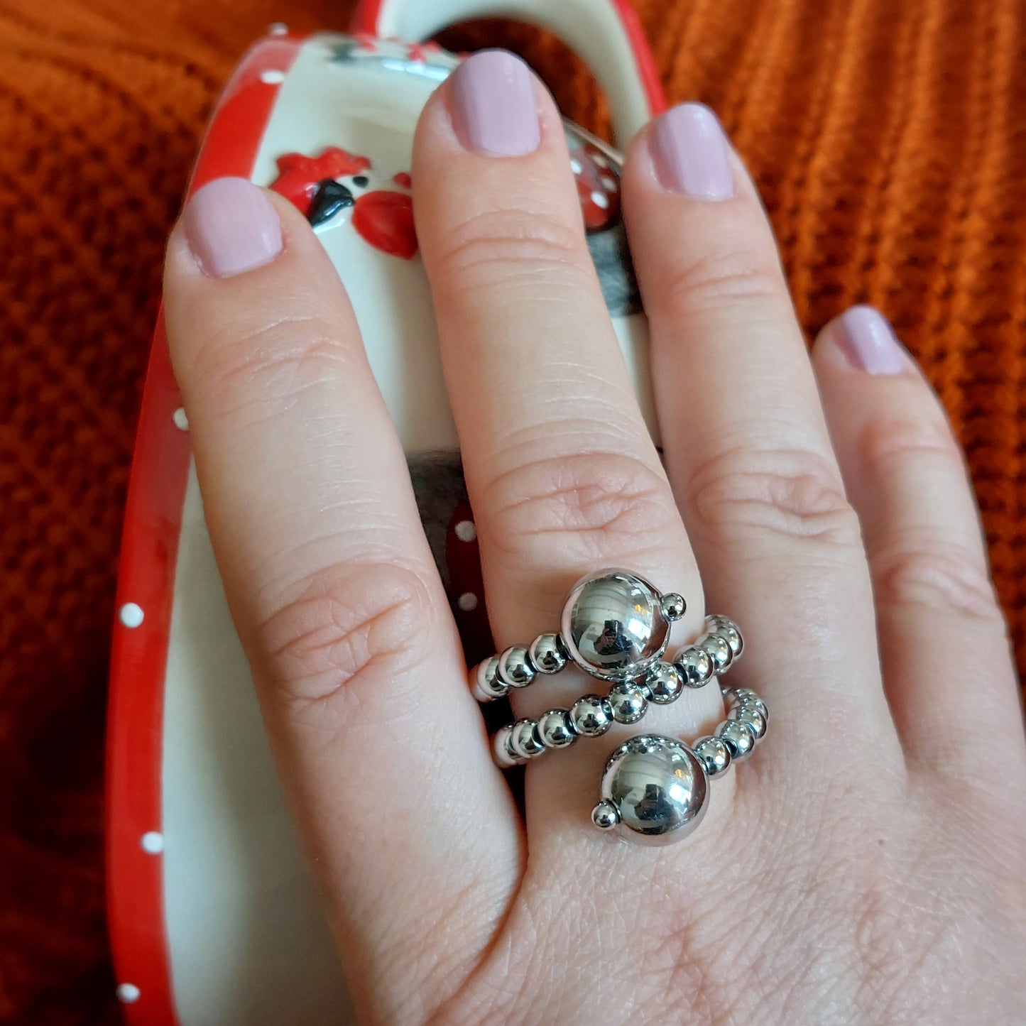 Anello Acciaio Sfere