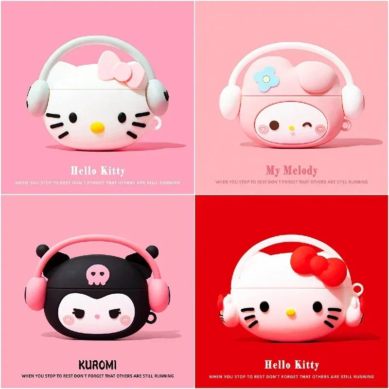 Gommini per airpods Sanrio. Personaggi Kawaii Hello Kitty, My Melody, per modello Apple Wireless Bluetooth Earphone 1 2 3 pro Case, disponibili in 4 varianti.