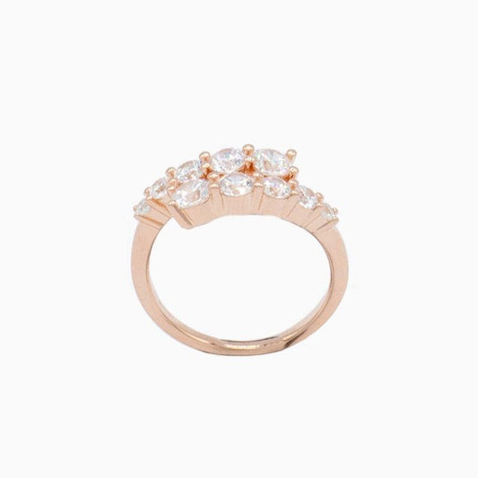 Anello Contrarié Zirconi Bianchi Or Rose