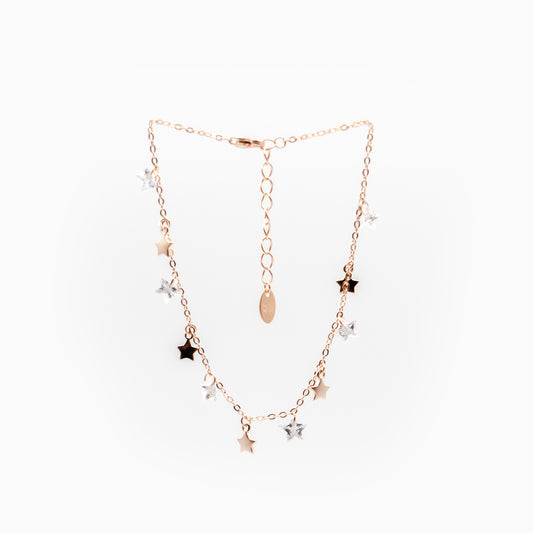 Bracciale Or Rose Stelle Trasparenti e Argento