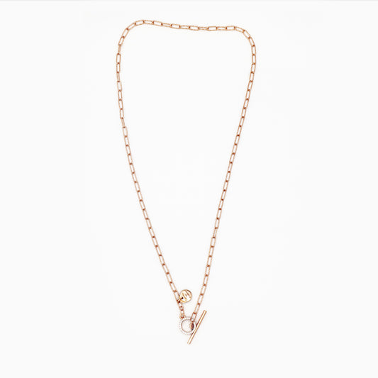 Collana lunga Diamantata chiusura “T-BAR” or rose