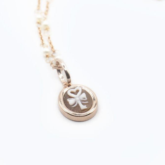 Pendente Cameo Artigianale di Amalfi Linea Romantica con Catena on Perle