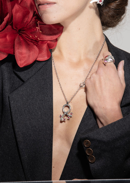 Collana con Fiocco Viola Alta Oreficeria Color Flowers Gucci