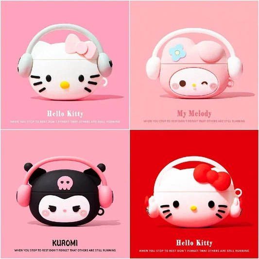 Gommini per airpods Sanrio. Personaggi Kawaii Hello Kitty, My Melody, per modello Apple Wireless Bluetooth Earphone 1 2 3 pro Case, disponibili in 4 varianti.